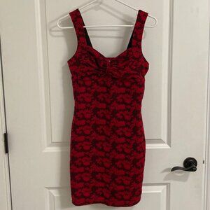 Red Floral Party Dress